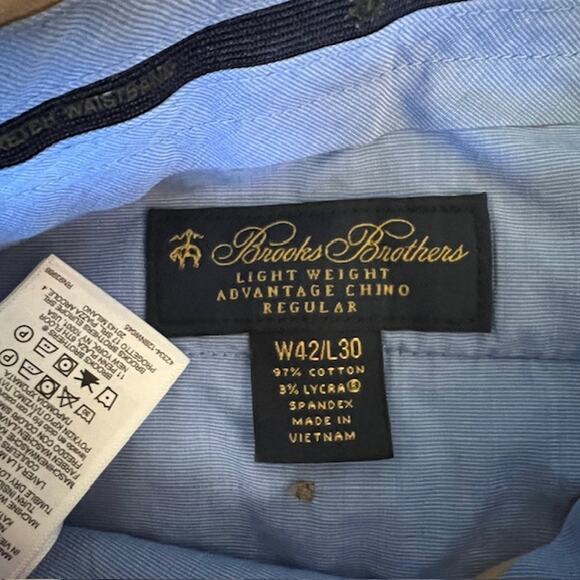 Brooks Brothers Lightweight Advantage Chino Reg Fit Mens 42x30 Cotton Stretch - Picture 3 of 10